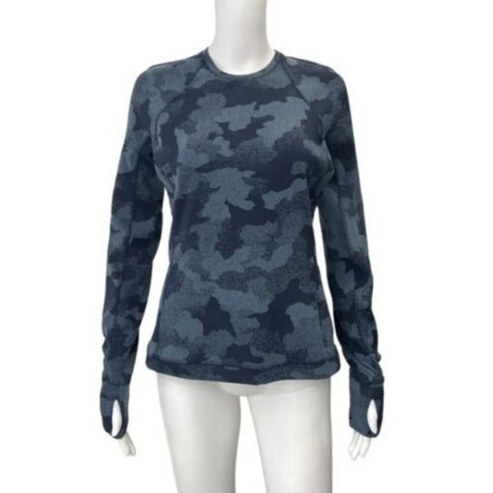 Lululemon Heritage Speckle Camo Jacquard True Blue Its Rulu Run Shirt size 8